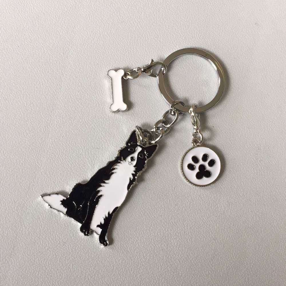🍏50% OFF/3+...Border Collie Dog Keychain - Picture 4 of 11